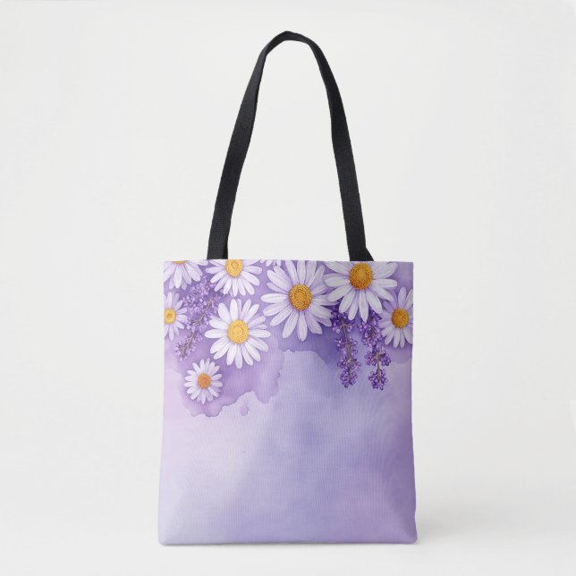 Bolsa Romántica Morada Floral Tote (Anverso)