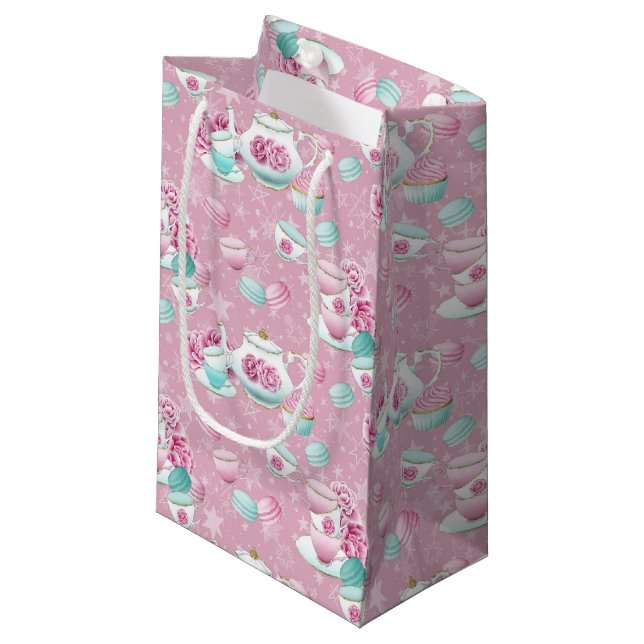 Bolsa rosa de fiesta de té floral (Angulo Anverso)