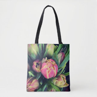 Bolsa rosa de la boca de los tulipanes
