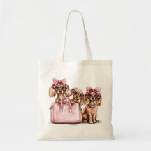 Bolsa rosa de los perros Dachshund