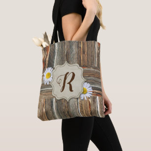 Bolsa Rustic Barnwood and Daisies (PERSONALIZADO I