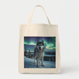 Bolsa Siberian Husky Elegant Grocery Tote Bag