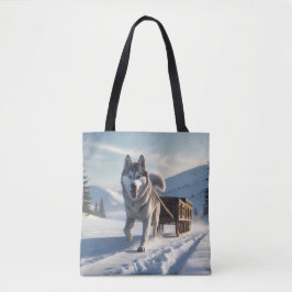 Bolsa Siberian Husky Elegant Shoulder Tote Bag