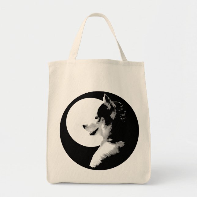 Bolsa Siberiana Husky Tote Organic Husky Malamute  (Frente)