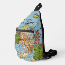 Bolsa Sling Crossbody - Mapa de Europa
