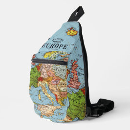 Bolsa Sling Crossbody - Mapa de Europa