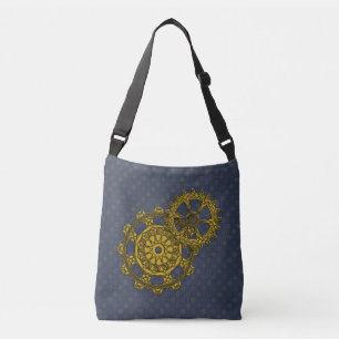 Bolsa tejida con estampado general de relojería
