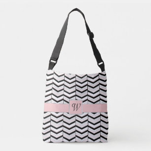 Bolsa todo-sobre-impresión de chevron blanco negro