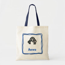 Bolsa tota - Letra A de gato con nombre en el marc