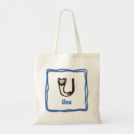 Bolsa tota - Letra Cat U con nombre en el marco