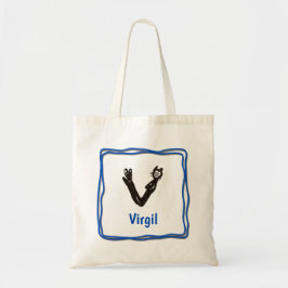 Bolsa tota - Letra Cat V con nombre en el marco