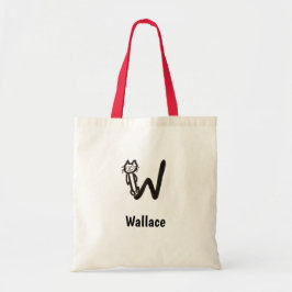 Bolsa tota - Letra Cat W con nombre
