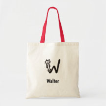 Bolsa tota - Letra Cat W con nombre