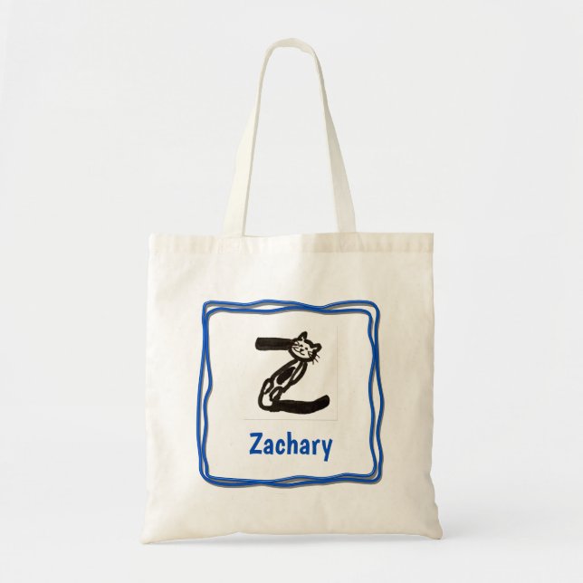Bolsa tota - Letra Cat Z con nombre en el marco (Frente)