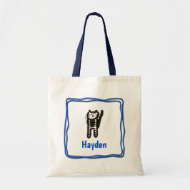 Bolsa tota - Letra de gato H con nombre en el marc
