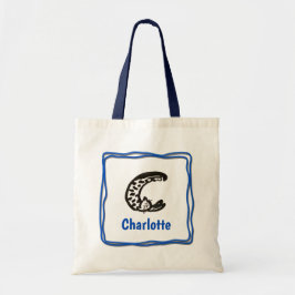 Bolsa tota - Letra gato C con nombre en el marco
