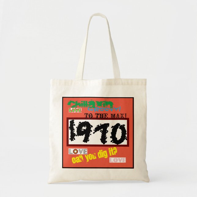 Bolsa Tote '1970' con impresión personalizada (Frente)