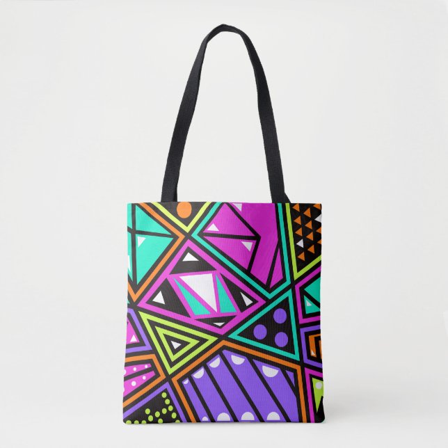 bolsa tote abstracta de neón (Anverso)