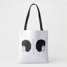 Bolsa tote Afro con labios rojos hermosos