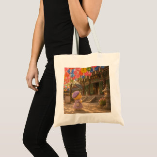 Bolsa tote Alma bajo las linternas de loto