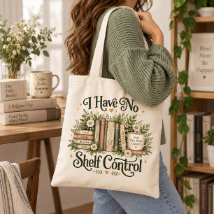 Bolsa Tote Amante de Libros Sin Control de Estante