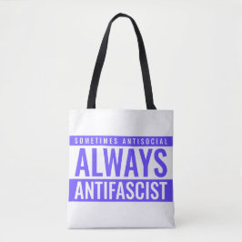 Bolsa tote antifascista de siempre - azul Texto ne