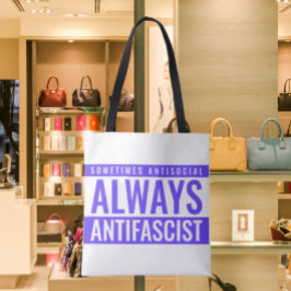 Bolsa tote antifascista de siempre - azul Texto ne
