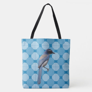 Bolsa Tote (ao) - Ave en fondo mosaico