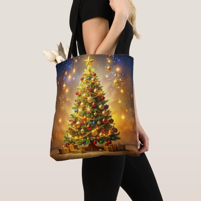 Bolsa Tote Árbol de Navidad Decorado (Detalle)