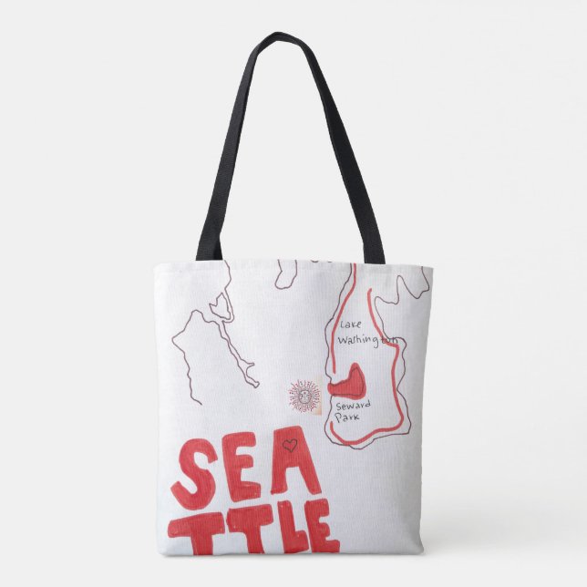Bolsa Tote Bag de recuerdo de SEATTLE (Reverso)