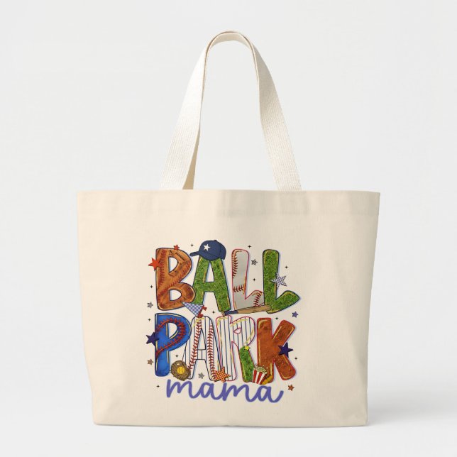 Bolsa Tote Ball Park Mama – Día de Juego de Mamá d (Frente)