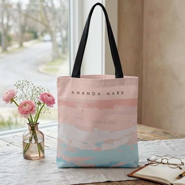 Bolsa tote beige elegante abstracta linda (Subido por el creador)