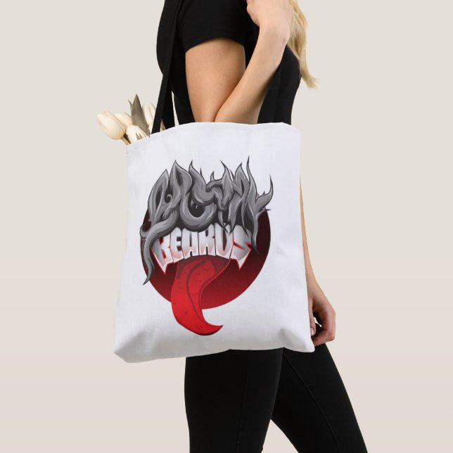 Bolsa tote blanca con asas negras (Detalle)