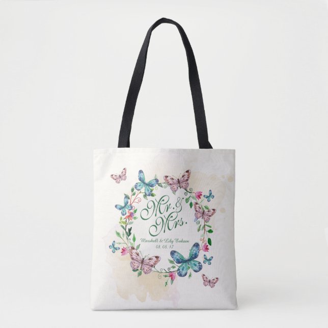 Bolsa Tote Boda de mariposa con mariposa personali (Anverso)