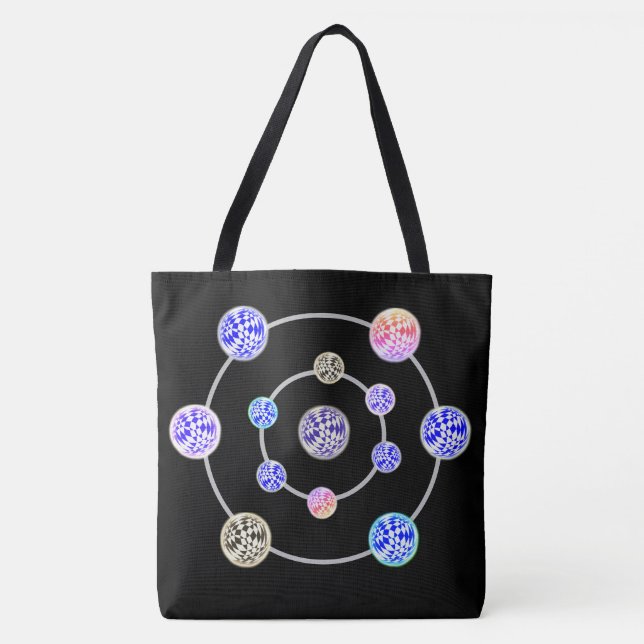 Bolsa tote - Bolas en órbita (Anverso)
