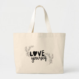 Bolsa tote botánica minimalista moderna "Ámate a t