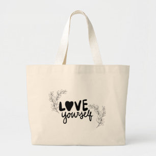 Bolsa tote botánica minimalista moderna "Ámate a t
