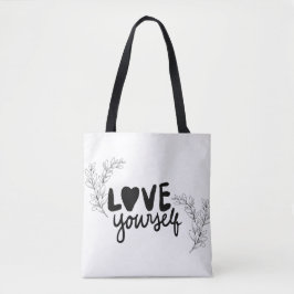 Bolsa tote botánica minimalista moderna "Ámate a t