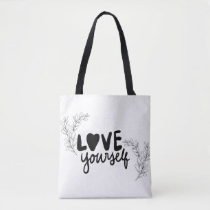 Bolsa tote botánica minimalista moderna "Ámate a t