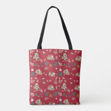 Bolsa Tote Bulldog Navidad Kawaii Fiesta Perro Cut