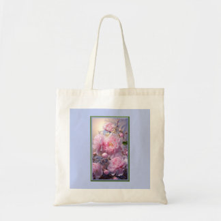 Bolsa Tote Capullos y Flores de Peonía Rosa