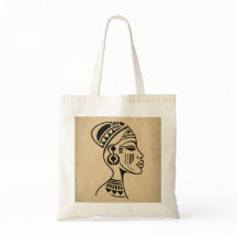 Bolsa Tote Cara Tribal Africana Abstracta | Minima