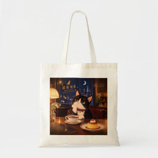 Bolsa Tote Cat Kissaten Midnight | Gato Japonés Re