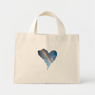 Bolsa Tote Cielo Arcoíris Corazón   Lona de Natura