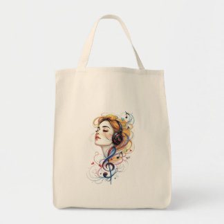 Bolsa Tote Clave de Sol Chica Música Floral