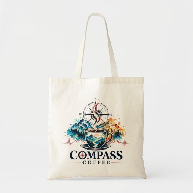 Bolsa Tote Compass Coffee Mountain Escape (Frente)