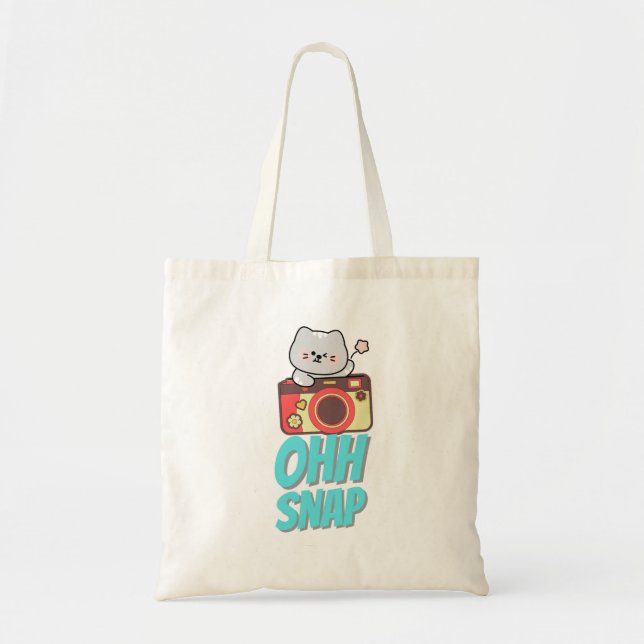 Bolsa tote con cita de cámara estética (Frente)