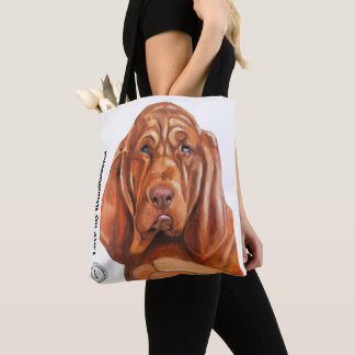bolsa tote con el bloodhound del óleo