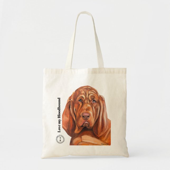 bolsa tote con el sabueso del óleo (Frente)