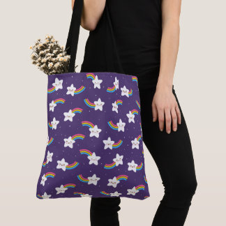 Bolsa Tote con estrellas del arcoiris